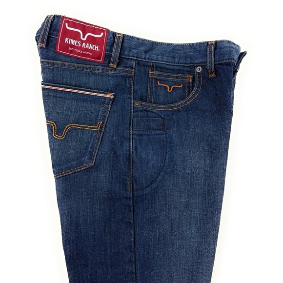 Kimes Ranch Jeans Mens Sz 33x36 Roger Western Slim Fit Bootcut Stretch Denim USA - Picture 1 of 9
